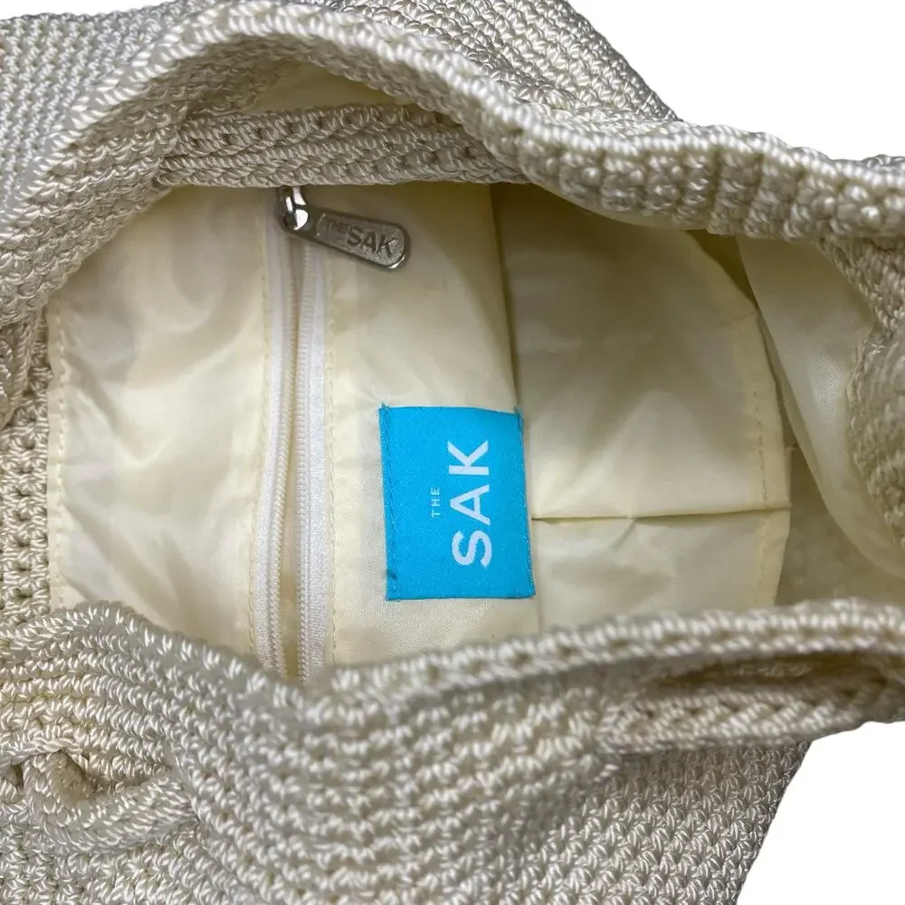The Sak Creamy White Crochet Knitted Backpack